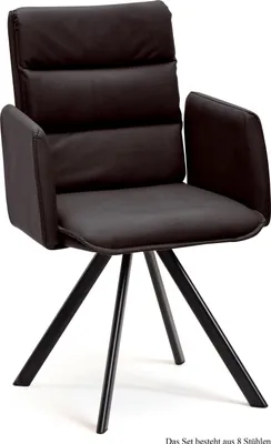 Produktbild von Armlehnstuhl drehbar (8er-Set) Devin 52x92x60 Schwarz/Espresso