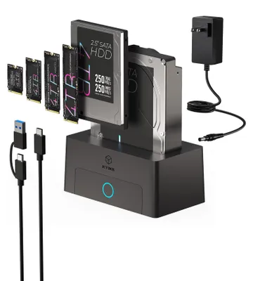 Image de ICY BOX Spade Dock 1123, disque dur, SSD, M.2, Serial ATA III, Serial ATA II, SATA, M.2, 2,5 pouces, 3,5 pouces, 30 To, USB 3.2 Gen 2 (3.1 Gen 2) Type-C, noir