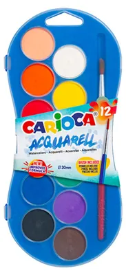 Obrázok produktu pre Carioca vodové farby – sada 12 farieb so štetcom