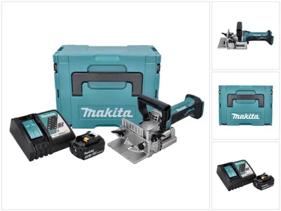 Obrázek produktu pro Akumulátorová fréza Makita DPJ 180 RF1J 18 V 100 mm + 1x akumulátor 3,0 Ah + nabíječka + Makpac