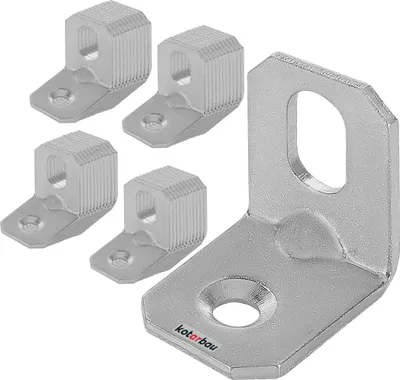 Zdjęcie produktu dla KOTARBAU® Kątownik Ciesielski Łącznik Budowlany Meblowy Stalowy Z Przetłoczeniem Nierdzewny 20 X 20 X 16 MM Zestaw 50 SZT