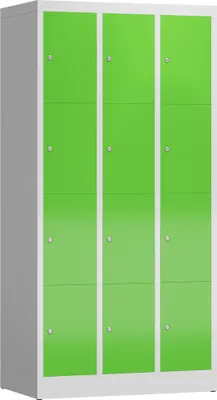 Produktbild von ClassiX Schließfachschrank gelbgrün, lichtgrau X-520435, 12 Schließfächer 87,0 x 50,0 x 180,0 cm