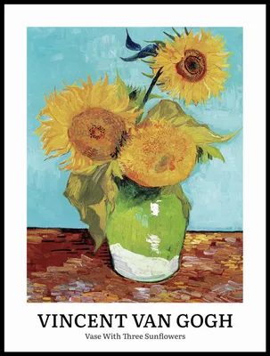 Obrázek produktu pro Plakátový design Vase, Van Gogh Vintage, 60 x 80 cm, do obývacího pokoje