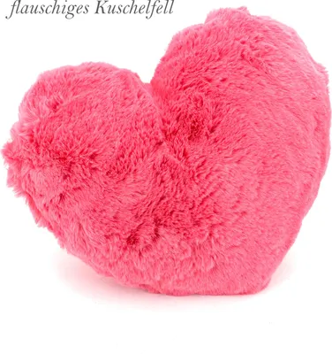 Produktbild von heimtexland ® Fell Dekokissen Plüsch Herz Kuschelkissen XL Flanell Kissen 30x40 Herzkissen Geschenk Typ901 pink
