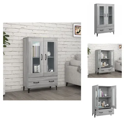 Obrázek produktu pro vidaXL Highboard Grey Sonoma 70x31x115 cm Materiál na bázi dřeva - Příborníky