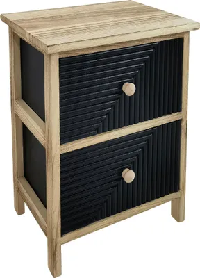 Immagine prodotto di Milani Home - Mobiletto in legno con 2 cassetti cm 34 l x 25 p x 43,5 h - Nero