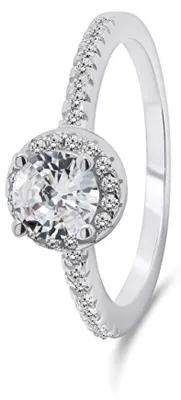 Productafbeelding van Charmante zilveren ring met zirkonia's, model RI054W - Diameter: 50 mm