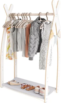 Produktbild von Kleiderstange Baby Kinderzimmer Kinderkleiderstange Hellgrau Baby Garderobe 100% ECO