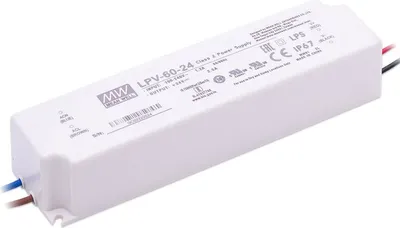 Immagine prodotto di Mean Well LPV-60-24 Alimentatore LED 60W 24V 2,5A IP67 alimentatore switching CV