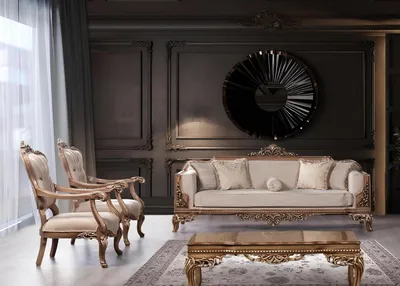 Image de Ensemble Canapé Fauteuil Ensemble Canapé 3+1+1 places Luxe Groupe Baroque Rococo Meubles