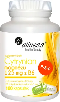 Obrázek produktu pro Aliness Magnesium citrát 125 mg s B6 100 kapslí