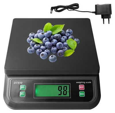 Digitale Küchenwaage bis 30 kg, LCD, Tara, PCS, schwarz