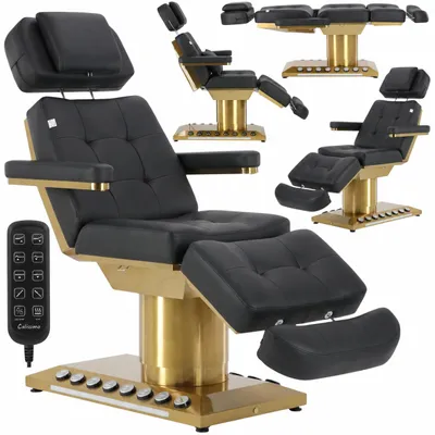 Zdjęcie produktu dla Fotel kosmetyczny elektryczny do salonu kosmetycznego pedicure ogrzewanie kołyska pianka termoelastyczna sterowanie nożne + pilot 4 siłowniki Novia