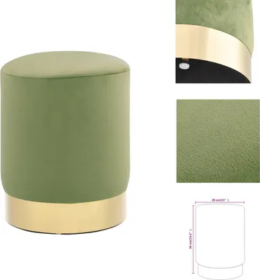 Immagine prodotto di vidaXL Sgabello verde senape e velluto dorato - Sedie e sgabelli pieghevoli