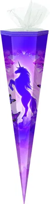 Produktbild von Schultüte / Zuckertüte / 85cm / eckig / "Einhorn"