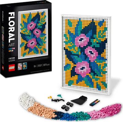 Produktbild von LEGO 31207 ART Blumenkunst, 3-in-1 Blumen-Dekorationsset, Bastel Set, Wandschmuck, DIY botanische Zimmer-Deko, Walndbilder fürs Wohnzimmer, kreative Aktivität für Erwachsene