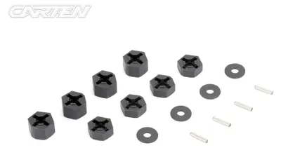 Imagen del producto de Soportes hexagonales de 12 mm (desplazados 5 mm, 8 mm), 4 + 4 unidades.