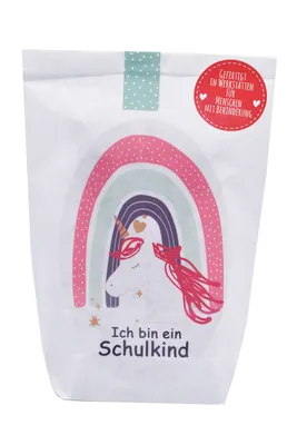Produktbild von Wundertüte „Ich bin ein Schulkind“, Einhorn im Regenbogen, 14 × 22 cm