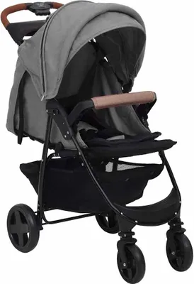 Obrázok produktu pre vidaXL Kočík 2 v 1 Light Grey Steel