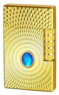 Produktbild von Benzinfeuerzeug Metall Vintage Golden mit Juweleneinlage