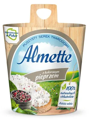 Zdjęcie produktu dla Almette Puszysty serek twarogowy z kolorowym pieprzem 150 g
