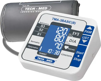 Produktbild von TECH-MED Digitales Blutdruckmessgerät für den Arm Automatisches medizinisches Gerät Einstellbare Manschette zur Erkennung von Herzrhythmusstörungen Präzise +/- 3 mmHg Speicher WHO-Klassifizierung
