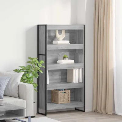 Obrázek produktu pro Maison Exclusive – Knihovna, 80 x 30 x 155 cm, materiál: dřevotříska, barva: šedá Sonoma