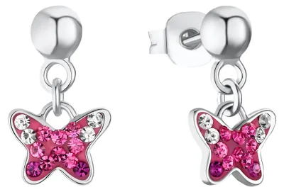 Produktbild von Lillifee Ohrhänger 2033997 Schmetterling Silber 925 Preciosa pink