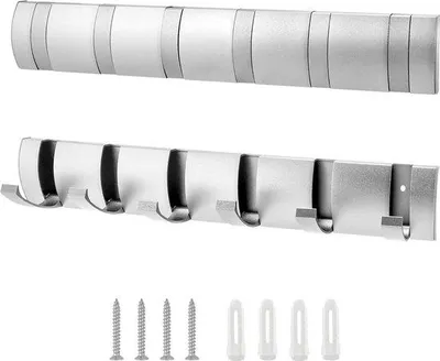 Produktbild von Famanu Garderobenhaken Set mit 6 klappbaren Haken - Grau, 48 cm