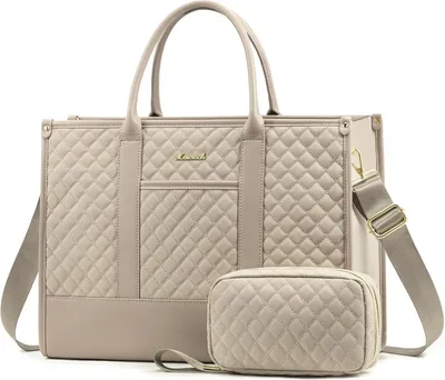 Produktbild von LOVEVOOK Laptoptasche Damen 15,6 Zoll Wasserdicht Beige