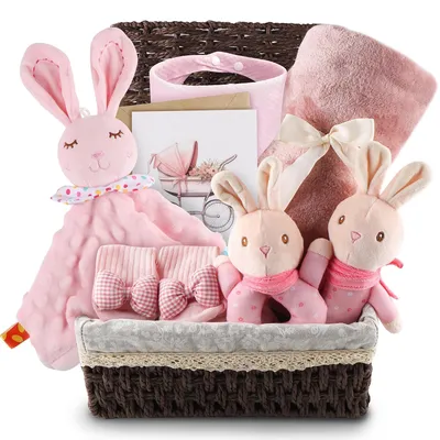 Immagine prodotto di Omgoods - Set regalo per neonate, con coperta e peluche