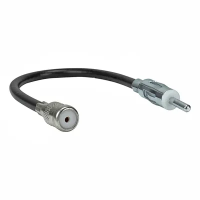 Produktbild von Antennenadapter flexibel DIN Stecker (M) auf ISO Kupplung (F) mit Kabel Verlängerung ca. 20cm