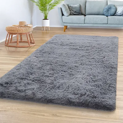 Produktbild von TT Home Teppich Wohnzimmer Hochflor Langflor Weich Soft Modernes Einfarbiges Design Größe 160x220 cm
