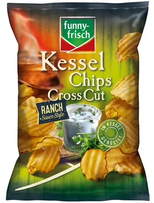 Produktbild von funny-frisch Kessel Chips Cross Cut Ranch Sauce Style 120g