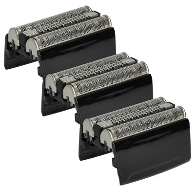 Produktbild von vhbw 3x Scherköpfe Ersatz für Braun 52S, 52B für Elektrorasierer, Schwarz