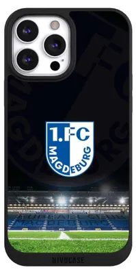 Produktbild von NIVOCASE Handyhülle für Apple iPhone 13 Pro Max  Hülle NIVOpure Case Schwarz Stadion 1. FC Magdeburg 1. FCM