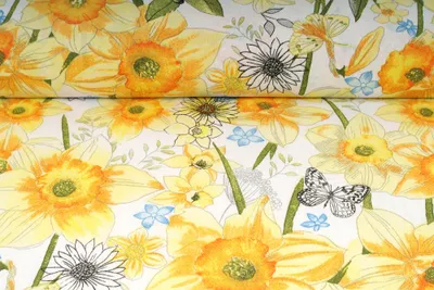 Obrázek produktu pro Plátno bavlněné, narcis, metráž, látky / 50cm
