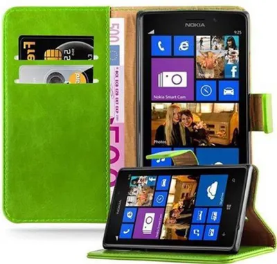 Produktbild von Cadorabo Hülle für Nokia Lumia 925 Schutzhülle in Grün Handyhülle Book Tasche Case Etui Luxury