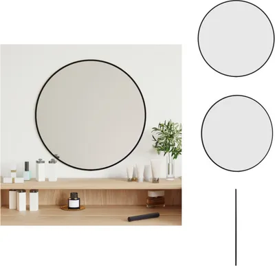 Immagine prodotto di vidaXL Specchio da parete nero Ø 50 cm rotondo - Specchio