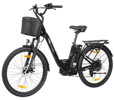 Immagine prodotto di E-bike C2 PRO - Bicicletta elettrica da città per adulti - Motore brushless da 250 W - Batteria da 36 V e 18 Ah - Ruote da 66 cm - Cambio a 7 marce - Autonomia 31–60 km - Freni a disco - Nero