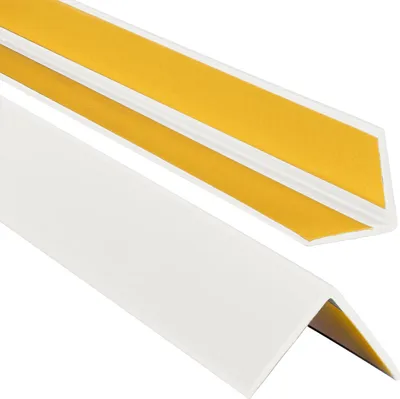 Produktbild von ProfiPVC Winkelprofil Selbstklebend Kunststoffwinkel aus PVC-Gummi, elastischer Kantenschutz, Eckschutzprofil, einfache Montage -35x35mm 1,80m, Weiß