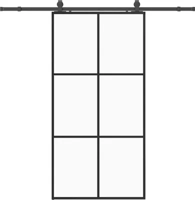 Imagen del producto de Puerta corredera con herrajes, color , 102x205 cm, vidrio de seguridad ESG