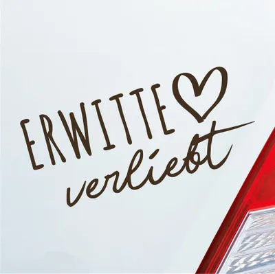Produktbild von Auto Aufkleber Erwitte verliebt Herz Stadt Heimat Liebe Car 19x9 cm Braun Sticker Heckscheibenaufkleber