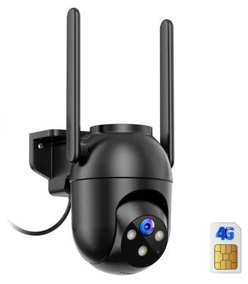 Imagen del producto de Cámara de vigilancia - 4G con tarjeta SIM - PTZ 360° - IP66 - Negro para exterior