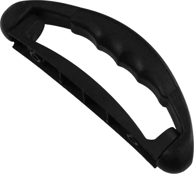 A black plastic handle with finger grips.