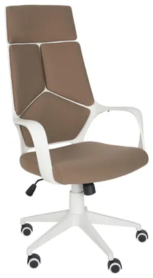 Produktbild von BELIANI Bürostuhl Braun und Weiß Stoffbezug Höhenverstellbar Drehbar mit Armlehnen Bremsbaren Rollen Modern Arbeitszimmer Drehstuhl Arbeitsstuhl