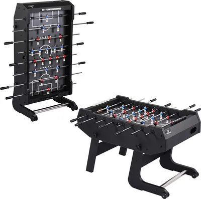 Produktbild von Cougar Powerkick Pro Tischkicker | Klappbarer Kickertisch, Graues Spielfeld | Inkl. 4 Bälle & 2 Punktzähler | Indoor-Fußballtisch für Kinder &