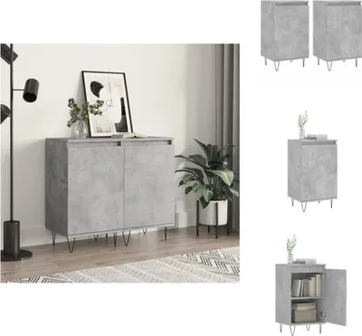 Produktbild von vidaXL Sideboards 2 Stk. Betongrau 40x35x70 cm Holzwerkstoff -  Sideboards