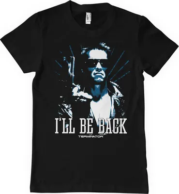 Produktbild von Terminator T-Shirt Herren I'll Be Back schwarz Fan-Merch, Filme 100% Baumwolle L