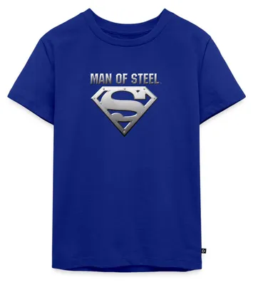 Produktbild von Spreadshirt DC Comics Superman Logo Man Of Steel Kinder Premium T-Shirt, 98/104 (2 Jahre), Royalblau